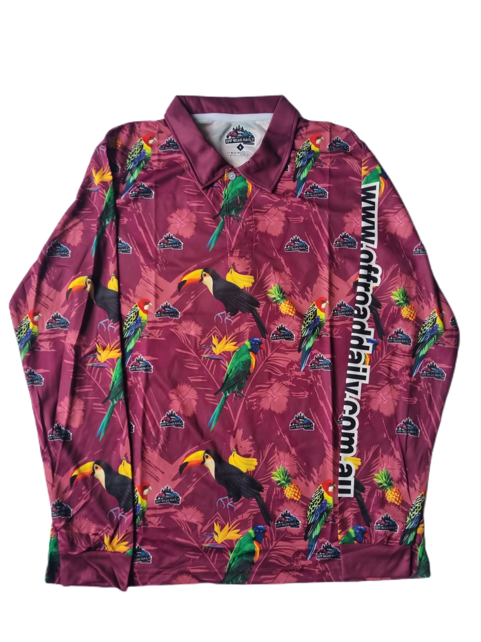 Adult tropical Friday maroon polo