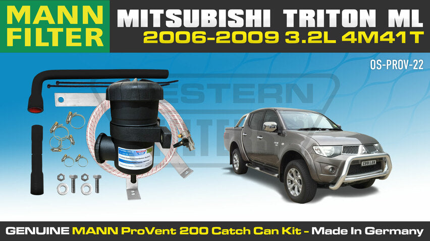 Mitsubishi Triton 2006-2009 ML 4M41T 3.2L Common Rail - ProVent Oil Catch Can Kit
