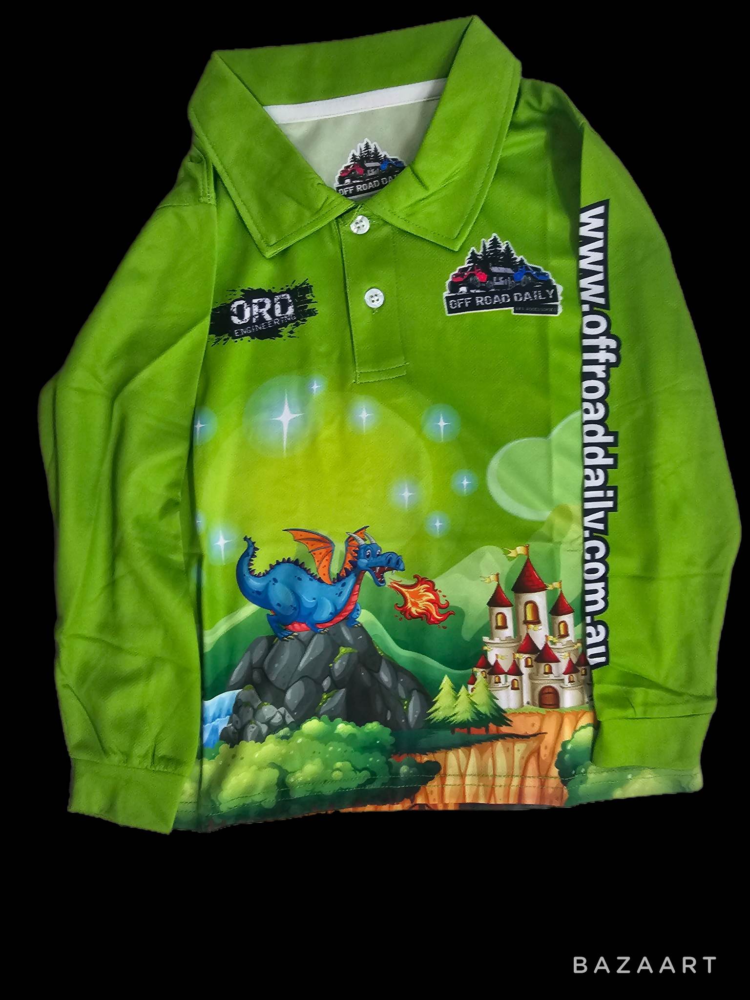 Kids Green Dragon Polo