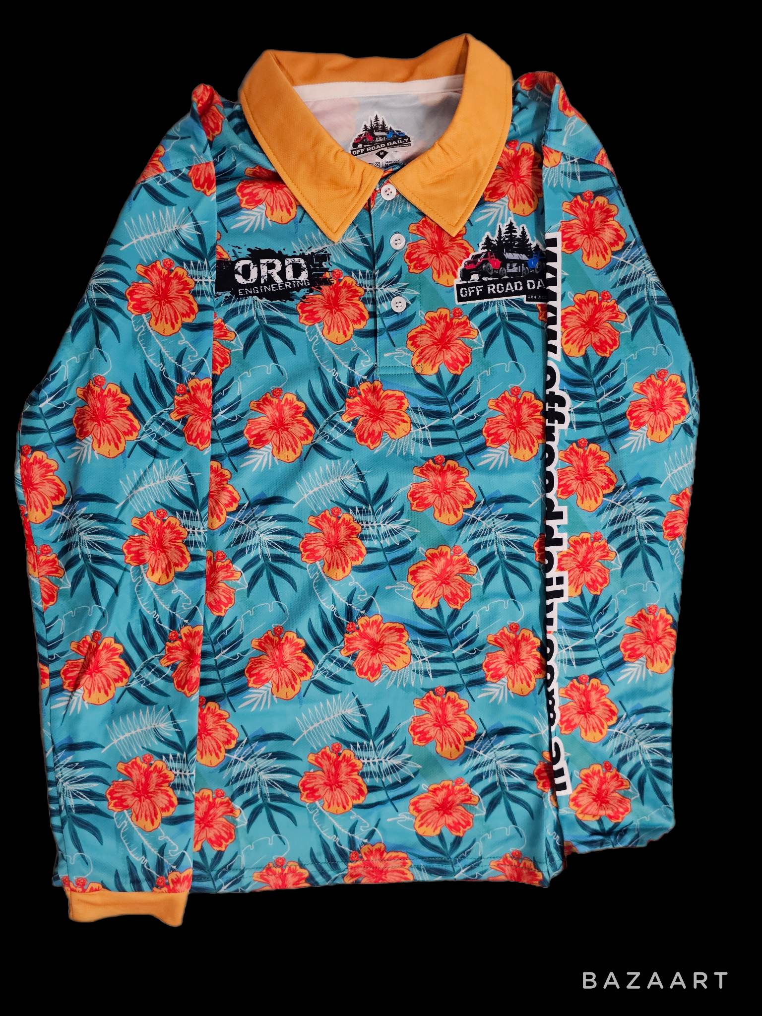 Adult Tropical Hibiscus Polo