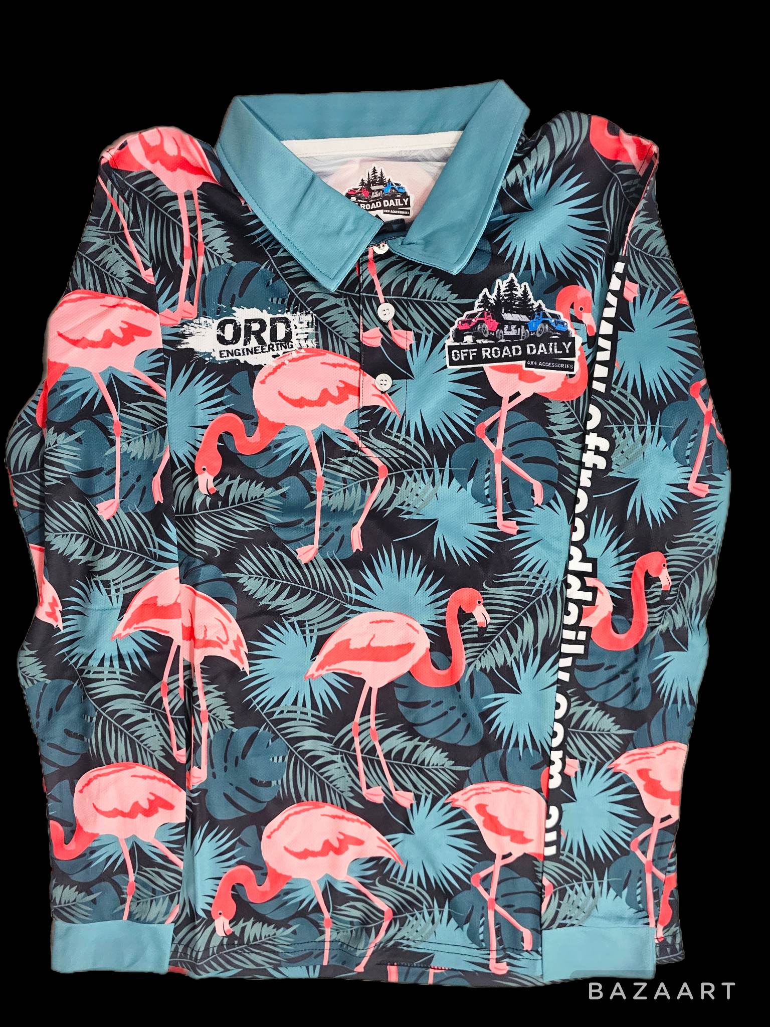 Adult Tropical Flamingo Polo