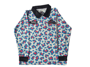 Adult/Kids cobalt leopard polo