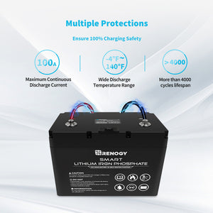 100ah Smart Lithium iron phosphate battery - Renogy